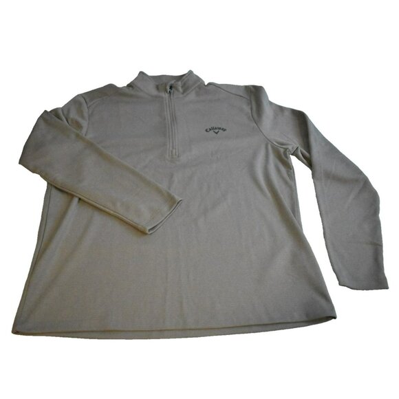 Callaway Golf Men's Med Pullover Quarter Zip Jacket Performance Grey Black - Picture 1 of 8